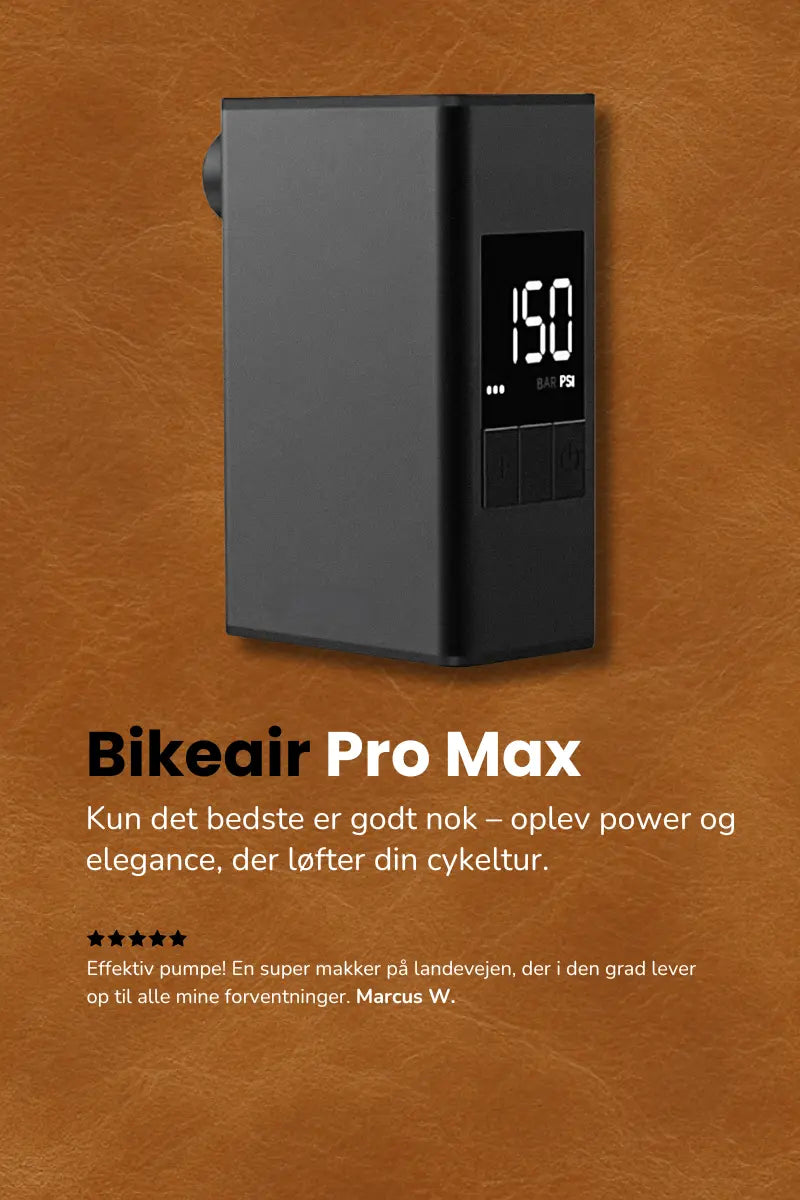 Bikeair Pro Max elektrisk cykelpumpe i hero-format til mobil – kraftig og elegante model.